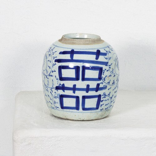 Blue and White Ceramic Pot